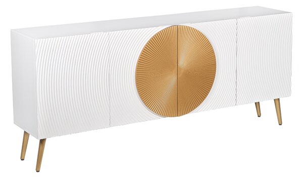 Komoda AURUM 180 CM bílá/zlatá masiv mango Nábytek | Úložné prostory | Komody | Nízké