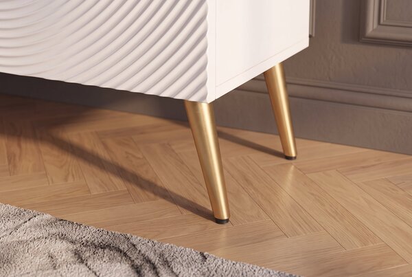 Vysoká komoda AURUM 120 CM bílá/zlatá masiv mango Nábytek | Úložné prostory | Komody | Vysoké