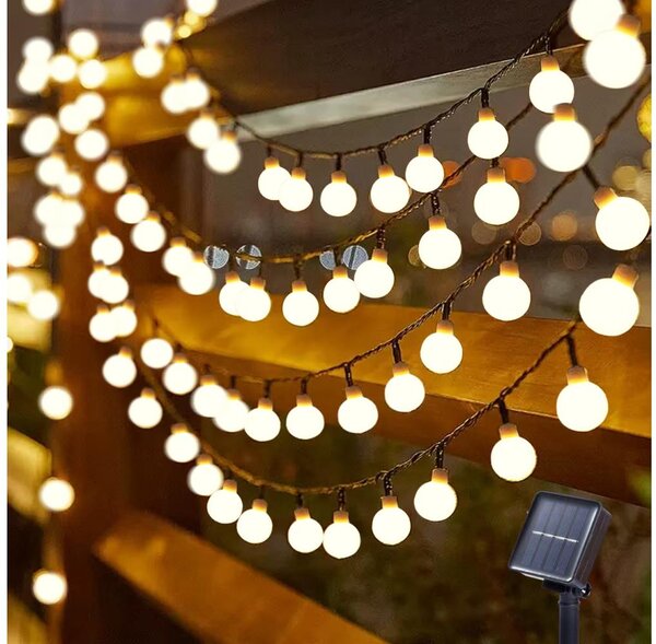 Brilagi - LED Solární dekorační řetěz BUBBLE 50xLED/8 funkcí 7m IP65 teplá bílá