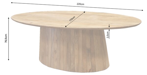 Oválný jídelní stůl ART DECO 220 CM krémový masiv mango Nábytek | Jídelní prostory | Jídelní stoly | Kulaté