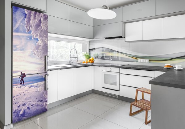 Nálepka tapeta na ledničku Lidé lyžař FridgeStick-70x190-f-188220053