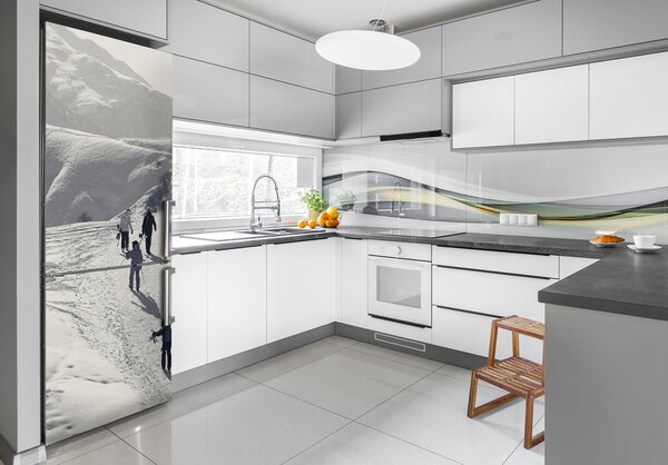 Nálepka tapeta na ledničku Lidé lyžaři FridgeStick-70x190-f-192496705
