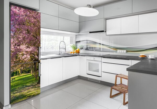 Nálepka fototapeta na ledničku Višně FridgeStick-70x190-f-189356613