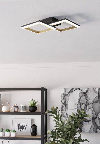 Eglo 901225-LED Stmívatelné stropní svítidlo CALLIERA LED/18,4W/230V černá/zlatá
