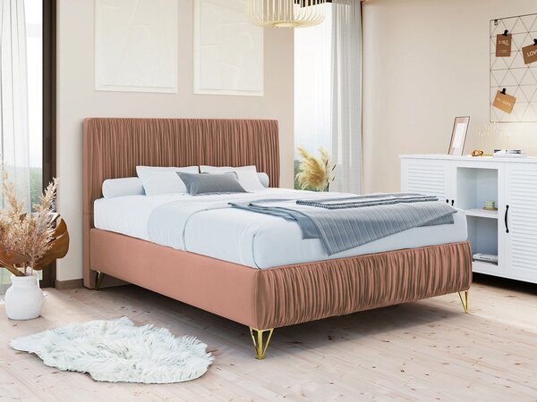 Čalouněná jednolůžková postel 120x200 HILARY - růžová