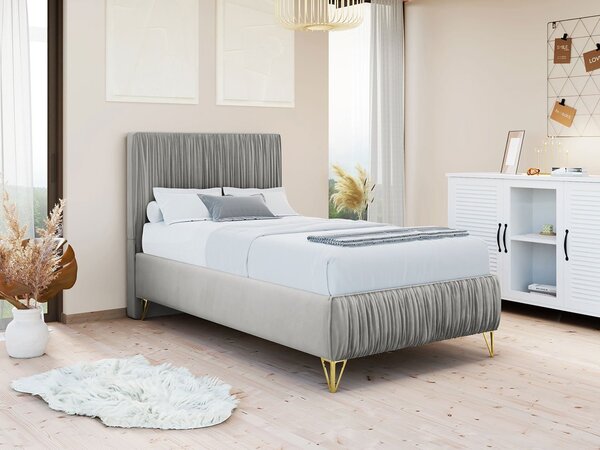 Čalouněná jednolůžková postel 80x200 HILARY - světlá šedá