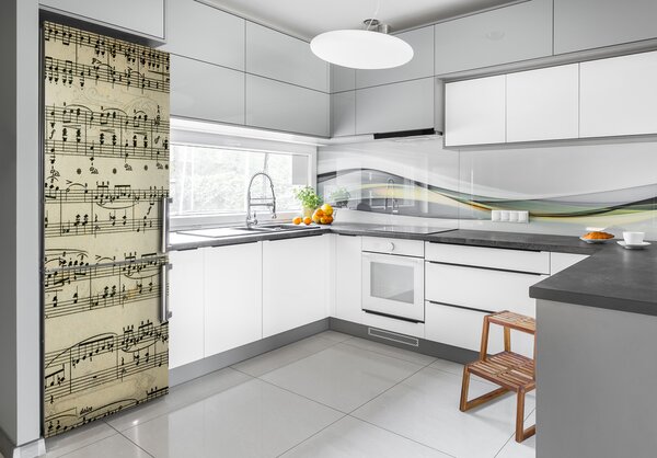 Nálepka tapeta na ledničku Noty na osnově FridgeStick-70x190-f-28830048