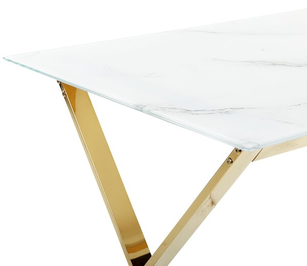 Jídelní stůl ATTICA Mramor/Zlatá 120 cm 70 cm Bezpečnostní sklo