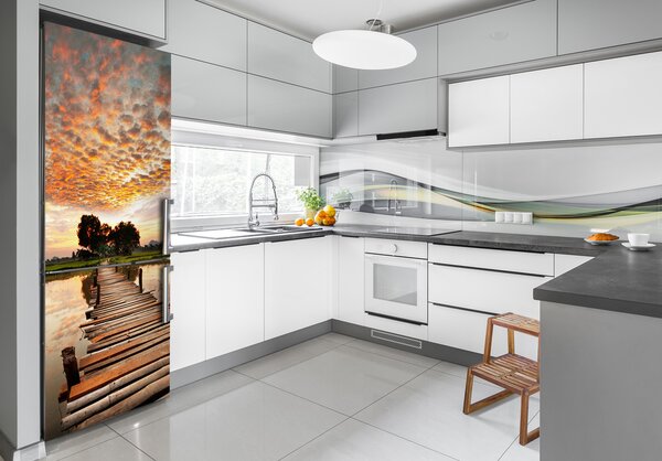 Nálepka tapeta na ledničku Dřevěný most FridgeStick-70x190-f-30319100