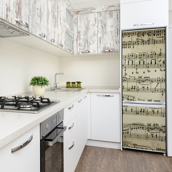 Nálepka tapeta na ledničku Noty na osnově FridgeStick-70x190-f-28830048