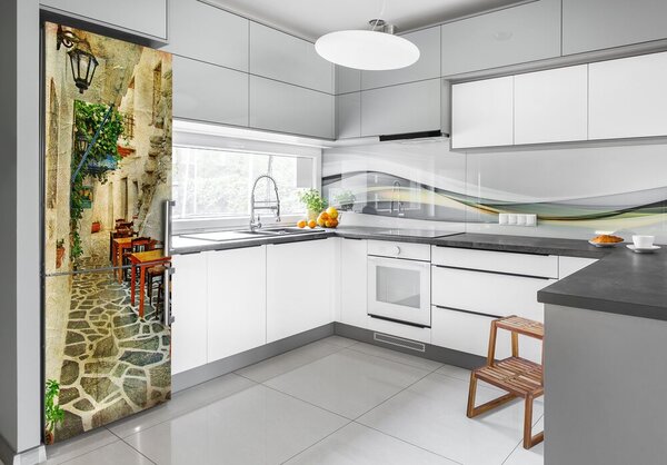 Tapeta nálepka na ledničku Řecké restaurace FridgeStick-70x190-f-31434189