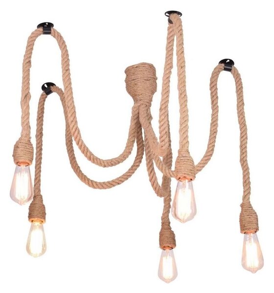 LED Lustr na lanku ROPE CASA 5xE27/10W/230V pavouk