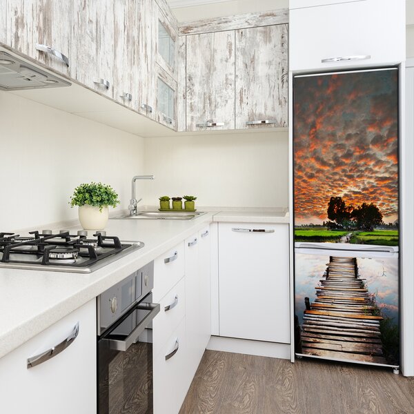Nálepka tapeta na ledničku Dřevěný most FridgeStick-70x190-f-32897630