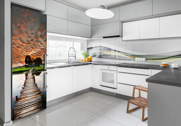 Nálepka tapeta na ledničku Dřevěný most FridgeStick-70x190-f-32897630