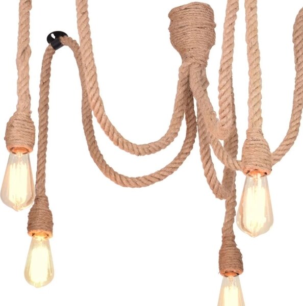 LED Lustr na lanku ROPE CASA 5xE27/10W/230V pavouk