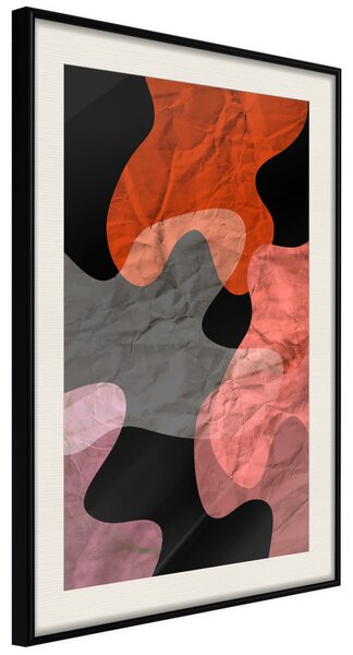 Artgeist Colourful Camouflage (Orange) Velikosti (šířkaxvýška): 40x60, Finální vzhled: Černý rám s paspartou