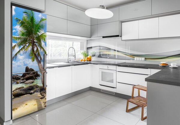 Nálepka tapeta na ledničku Tropická pláž FridgeStick-70x190-f-35559684