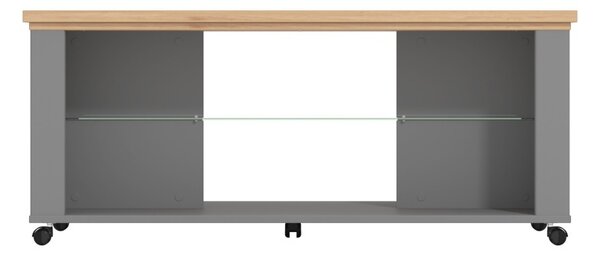 Konferenční stolek na kolečkách Lotta - šedá/dub artisan