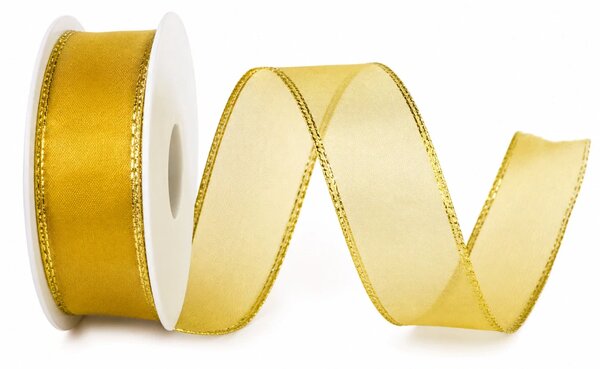 Stuha taftová BASIC YELLOW GOLD zlato žlutá 25mm x 3m (5,- Kč/m)
