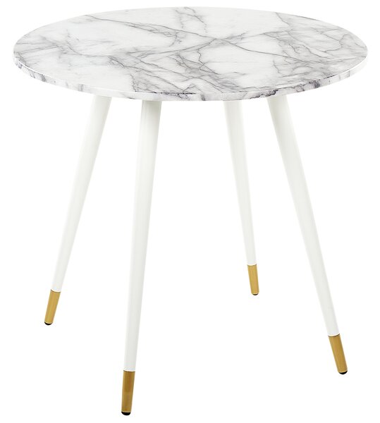Jídelní stůl GUTIERE Bílý mramor 80 cm 80 cm