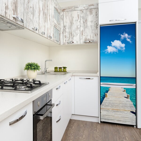 Nálepka tapeta na ledničku Dřevěné molo FridgeStick-70x190-f-36445541
