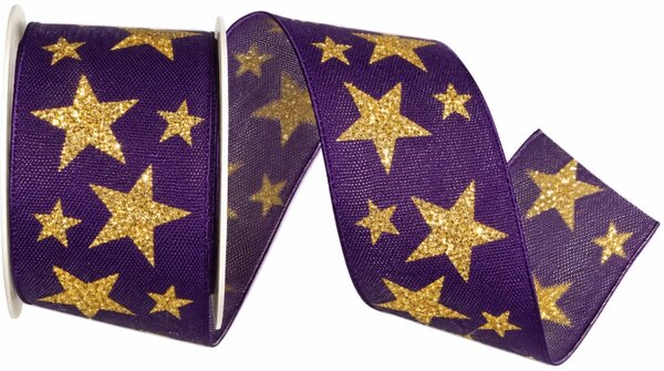 Stuha vánoční VIOLETT HEAVEN fialová 40mm x 2m (14,-Kč/m)