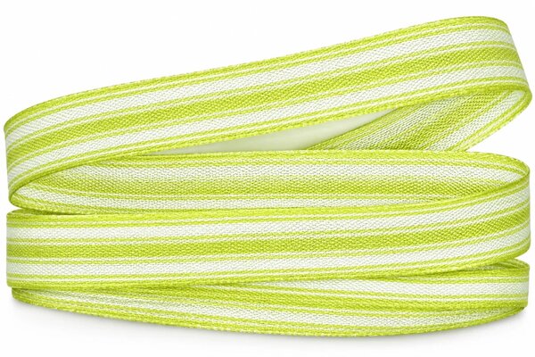 Stuha pruhovaná Color Stripes LIMONE zelená 15mm x 2m (5,- Kč/m)