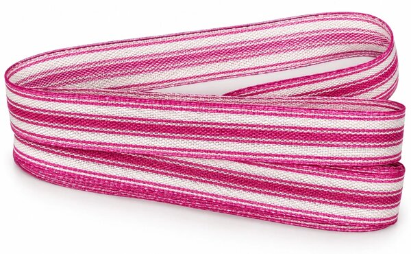 Stuha pruhovaná Color Stripes PINK růžová 15mm x 2m (5,- Kč/m)