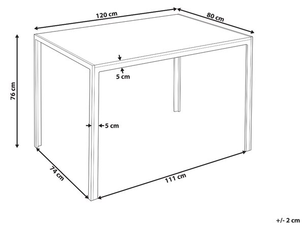 Jídelní stůl NEWFIELD Světle hnědá 120 cm 80 cm