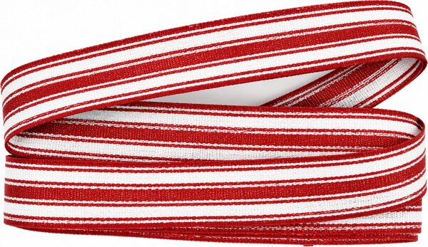 Stuha pruhovaná Color Stripes RED červená 15mm x 2m (5,- Kč/m)