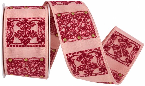 Stuha vánoční PINK HARMONY růžová 40mm x 2m (12,-Kč/m)