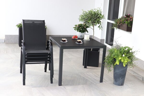 Zahradní jídelní set Viking M + 4x kovová židle Ramada