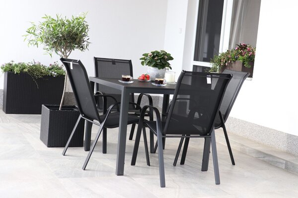 Zahradní jídelní set Viking M + 4x kovová židle Ramada
