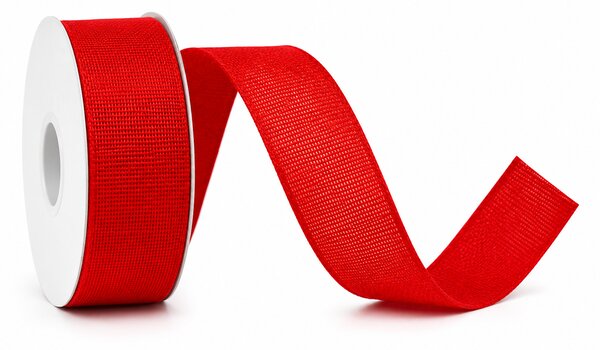 Stuha látková Nature Taft – Classic Red červená 25mm x 2m (8,-Kč/m)