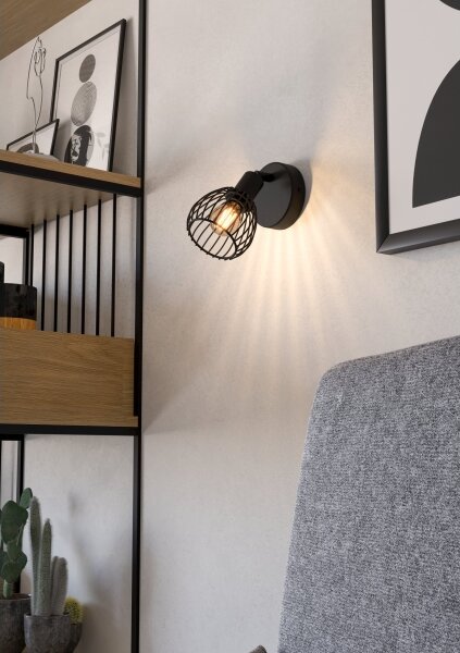 Eglo 901038 - Nástěnné svítidlo SONNINO 1xE14/40W/230V černá