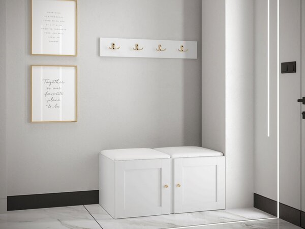 Předsíňová sestava Terospito VI, Barva: bílá, Barva látek:: ekokůže Soft 017 (bíla) 5903211219559