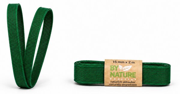 Stuha látková Nature Taft – Forest Green tmavě zelená 15mm x 2m (7,-Kč/m)
