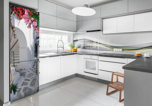 Samolepící nálepka na ledničku Řecká vesnice FridgeStick-70x190-f-43301009