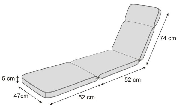 Polštář na lehátko IRIS hnědý