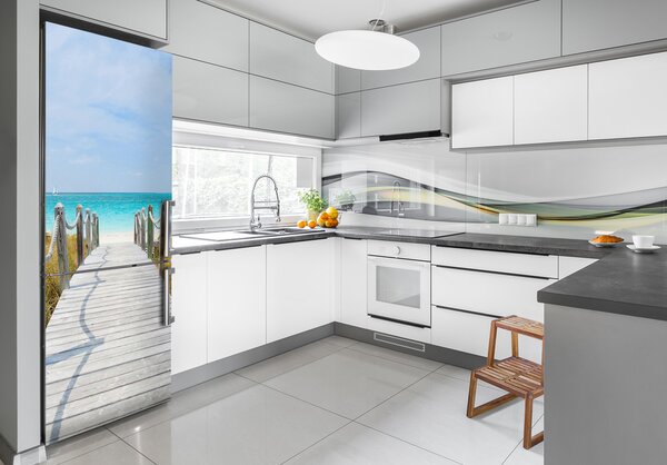 Nálepka tapeta na ledničku Stezka na pláž FridgeStick-70x190-f-45039628