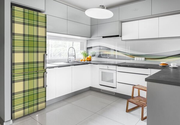 Nálepka tapeta na ledničku Zelená mříž FridgeStick-70x190-f-46310061
