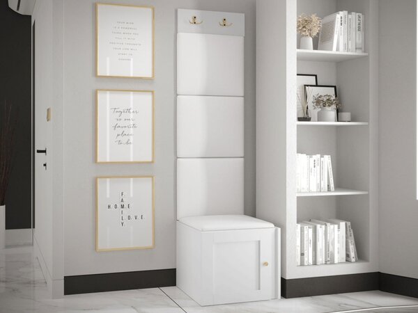 Předsíňová sestava Terospito XXII, Barva: bílá, Barva látek:: ekokůže Soft 017 (bíla) 5903211219955