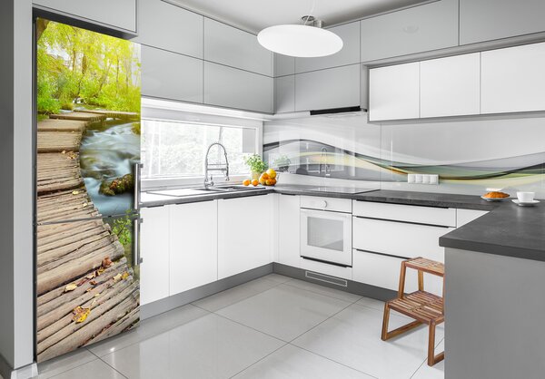 Nálepka tapeta na ledničku Stezka v lese FridgeStick-70x190-f-46793485