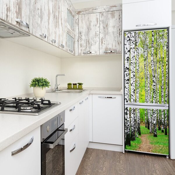Nálepka fototapeta na ledničku Břízový les FridgeStick-70x190-f-45594728