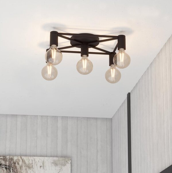 Eglo 43721 - Stropní svítidlo SPEKE 5xE27/40W/230V černá