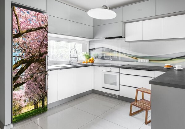 Nálepka fototapeta na ledničku Višně FridgeStick-70x190-f-48048781