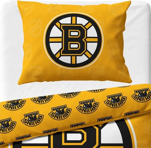 Hokejové ložní povlečení NHL Boston Bruins Shields - 100% bavlna Renforcé - 70 x 90 cm + 140 x 200 cm