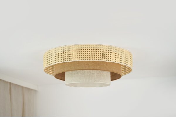 Brilagi - LED Stropní svítidlo CEDAR LUNETA LED/26W/230V ratan/hnědá/krémová