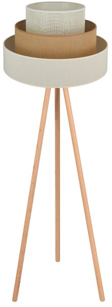Brilagi - Stojací lampa DENVER LUNETA 1xE27/15W/230V béžová/hnědá/krémová
