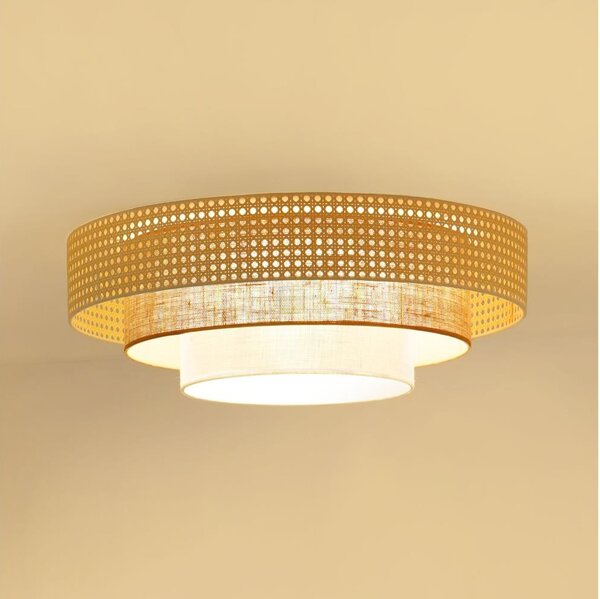 Brilagi - LED Stropní svítidlo CEDAR LUNETA LED/26W/230V ratan/hnědá/krémová